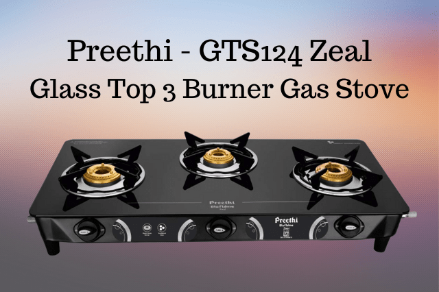 Preethi GTS124 Zeal Glass Top 3 Burner Gas Stove